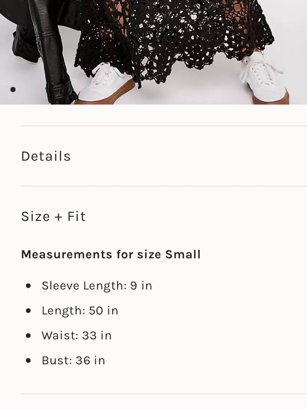 Free People Fairytale Forest Black Crochet Maxi Dress. Small - Picture 5 of 17